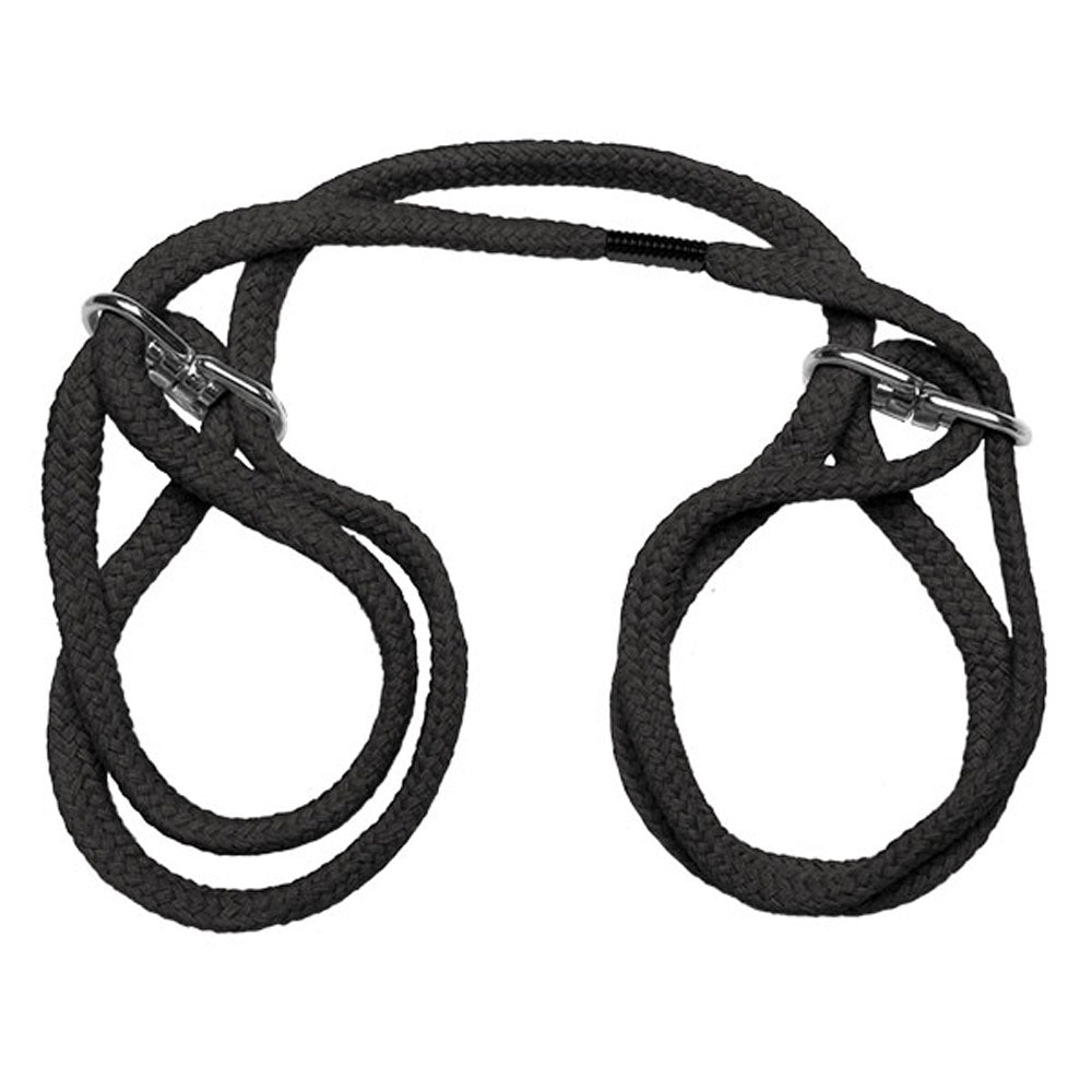 "Japanese Style Bondage - Cotton Wrist or Ankle Cotton Cuffs - Black DJ2103-07-CD"