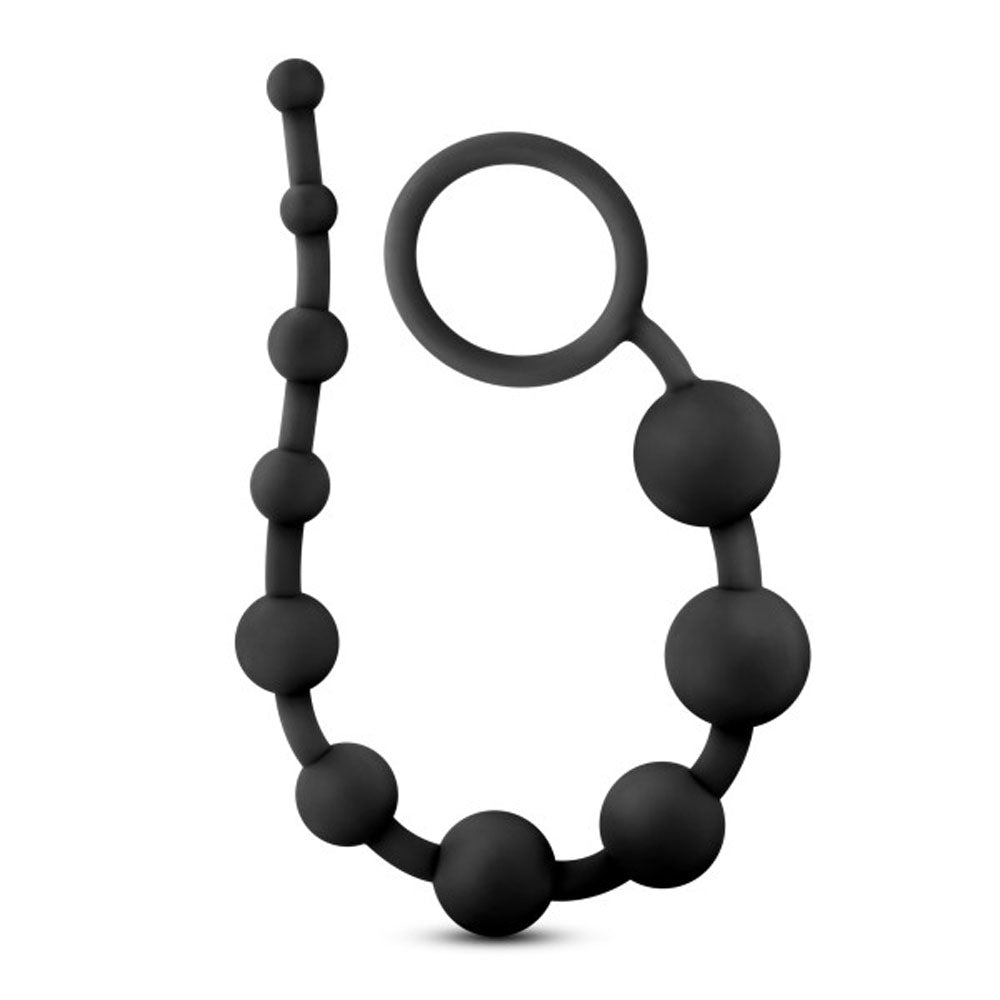 Anal Adventures - Platinum - Silicone 10 Anal Beads - Black BL-11015