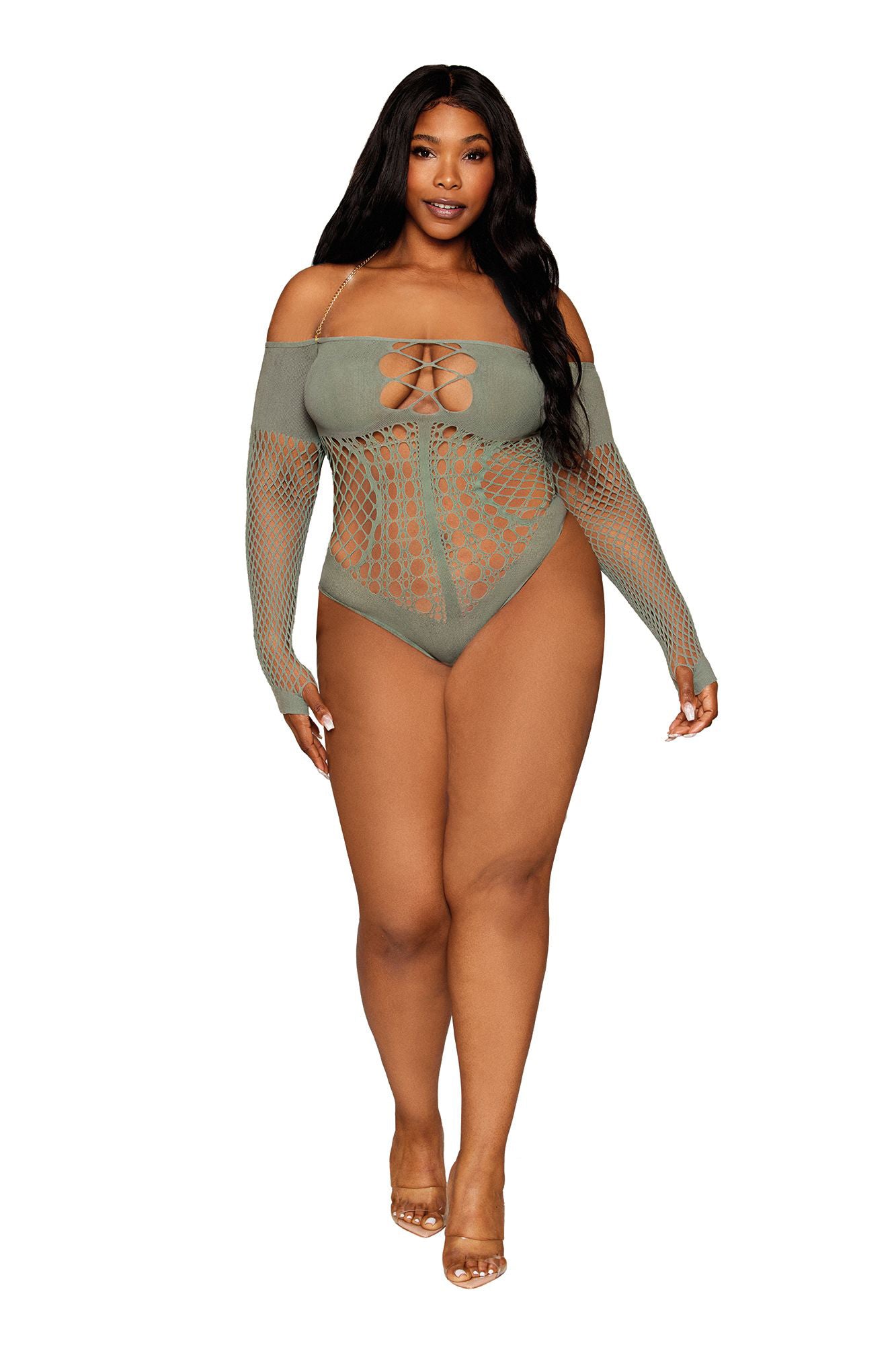 "Long Sleeve Teddy - Queen Size - Sage DG-13269XSAGQ"