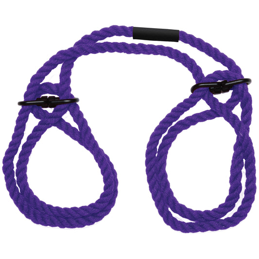 "Merci - Restrain - 6mm Hemp Wrist or Ankle Cuffs - Violet DJ2404-63-BX"