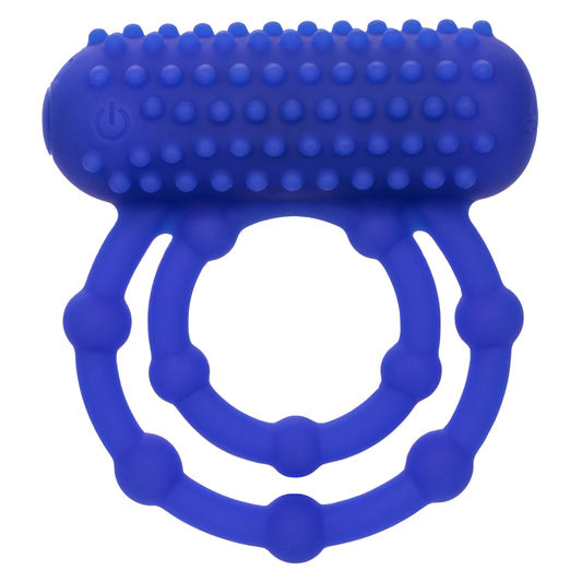 "Silicone Rechargeable 10 Bead Maximus Ring - Blue SE1843303"