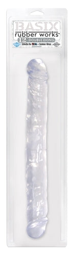 "Basix Rubber Works 12 Inch Double Dong - Clear PD4305-20"