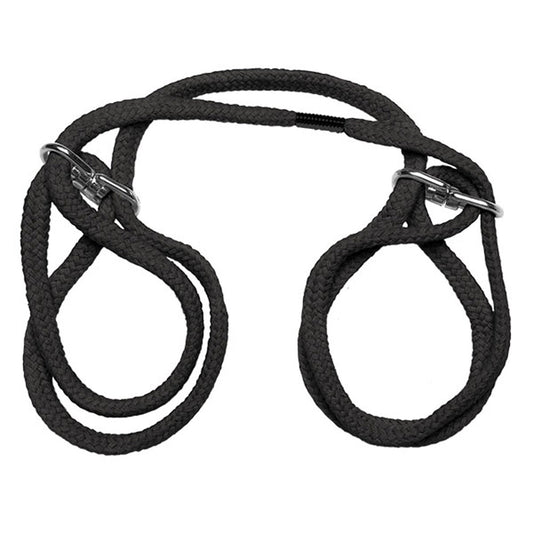 "Japanese Style Bondage - Cotton Wrist or Ankle  Cotton Cuffs - Black DJ2103-07-CD"