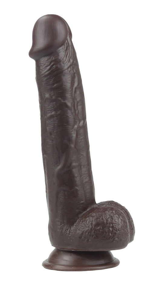 "Real Skin 9 Dual Layer Dildo - Dark Brown TMN-GL-0619"