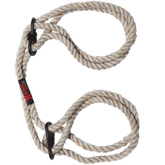 "Kink - Hogtied - Bind & Tie - 6mm Hemp Wrist or  Ankle Cuffs - Natural DJ2404-60-CD"