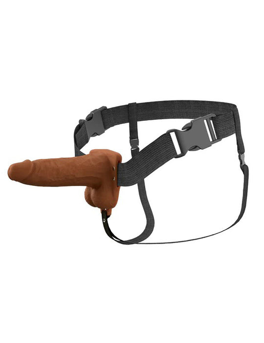 "Fantasy X-Tensions Elite 6 Vibrating Hollow Silicone Strap-on - Brown PD4170-29"