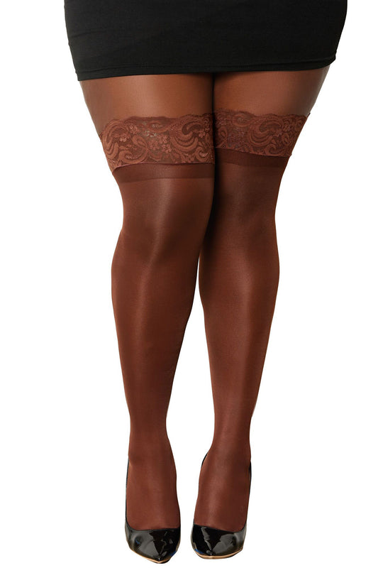 "Lace Top Thigh High - Queen Size - Espresso DG-0005ESPQ"
