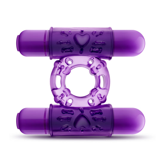 "Play With Me - Double Play - Dual Vibrating Cock Ring - Purple BL-77101"
