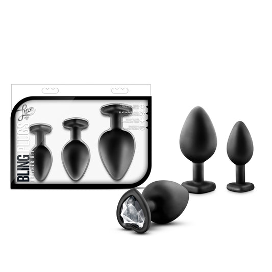"Luxe - Bling Plugs Training Kit - Black With White Gems BL-395835"