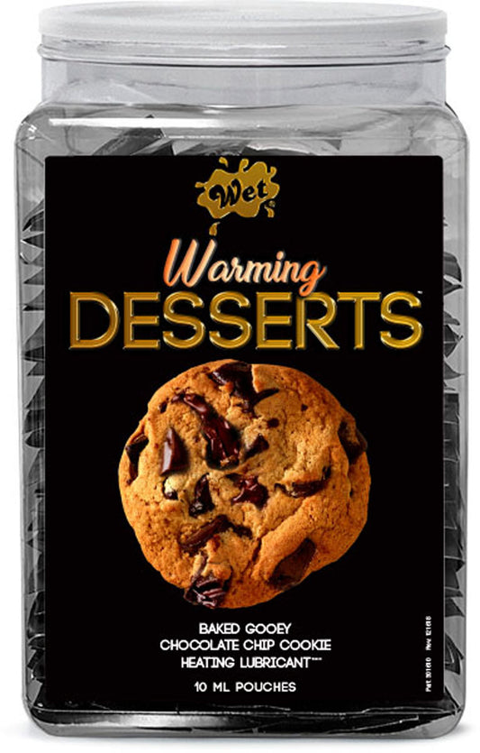 "Wet Warming Desserts Baked Gooey Chocolate Chip Cookie 10 ml Pouches 144pc WT21578"