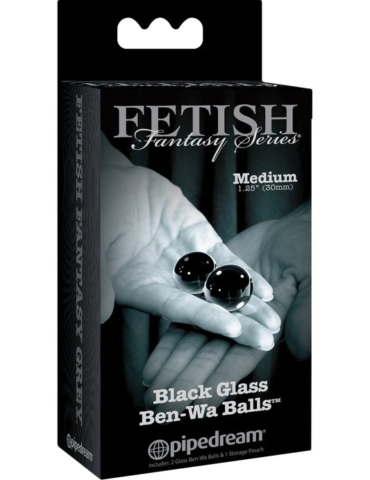 "Fetish Fantasy Series Limited Edition Glass Ben-Wa Balls - Medium - Black PD4434-23"