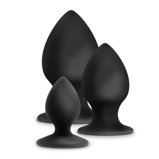 "Anal Adventures - Platinum - Silicone Anal Stout  Plug Kit - Black BL-381215"