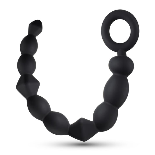"Anal Adventures Platinum - Silicone Beginner Anal  Beads - Black BL-23945"