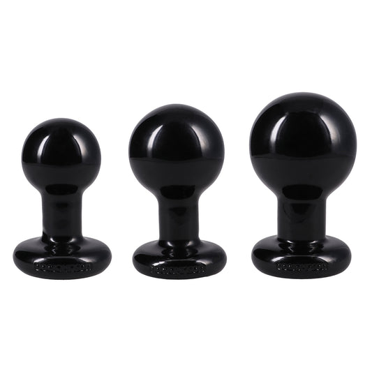 "Round Butt Plug 3 Piece Set - Black DJ0244-71-CD"
