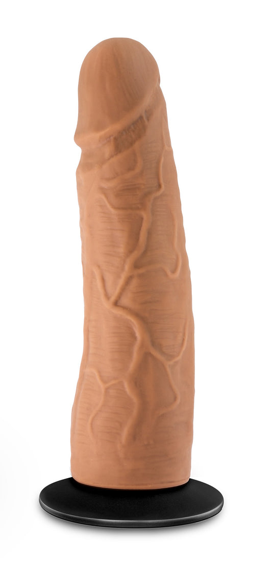 "Lock on - Dynamite - 7 Inch Dildo With Suction Cup Adapter - Mocha BL-51397"