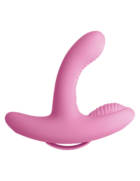 "Threesome Rock n' Grind Silicone Vibrator - Pink PD7075-00"