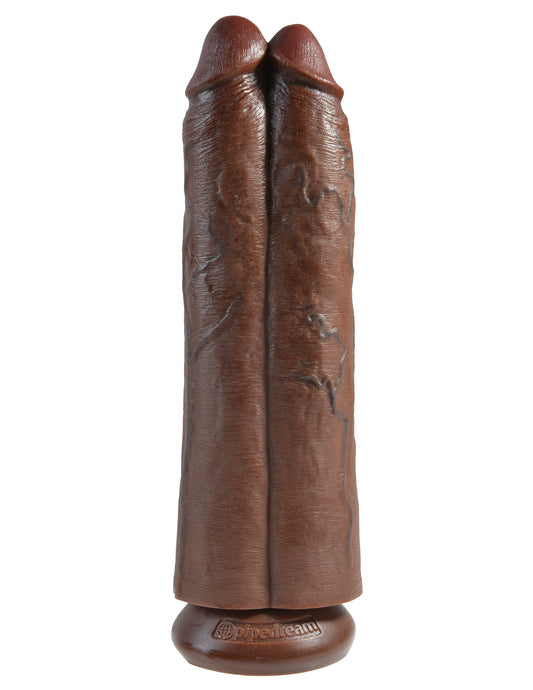 "King Cock 11 Two Cocks One Hole - Brown PD5552-29"