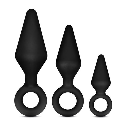 "Anal Adventures - Platinum - Silicone Loop Plug  Kit - Black BL-310175"