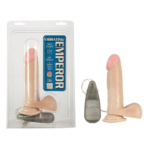 "Vibrating Emperors 6 Inches Ivory With  Suction Cup and Lubricant SE0130012"