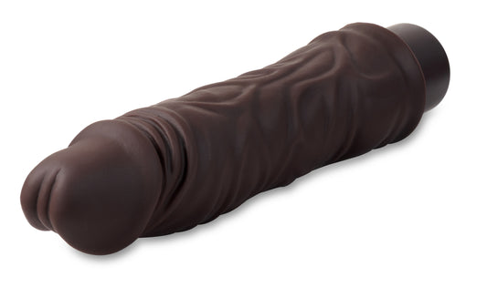 "Dr. Skin Silicone - Dr. David - 8 Inch Vibrating  Dildo - Brown BL-12356"