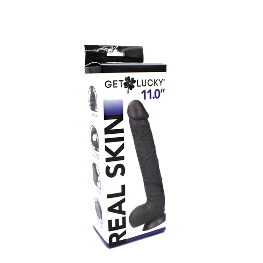 "Real Skin 11 Dual Layer Dildo - Dark Brown VB-GL-3229"