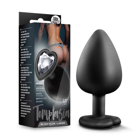"Temptasia - Bling Plug - Large - Black BL-95855"