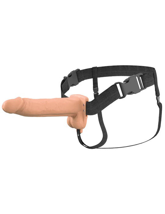 "Fantasy X-Tensions Elite 8 Vibrating Hollow Silicone Strap-on - Light PD4172-21"