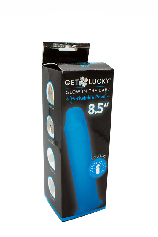 "Glow-in-the-Dark Periwinkle Peen Dildo 8.5 TMN-GL-4073"