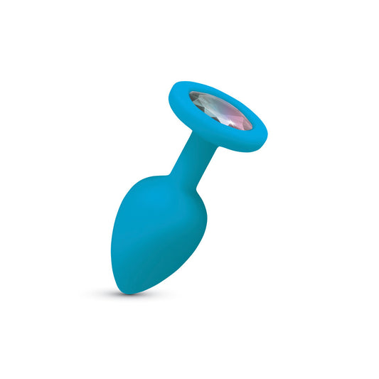 "Gemma Clear Iridescent Gem Teal Silicone Plug - S VB-CC9164"