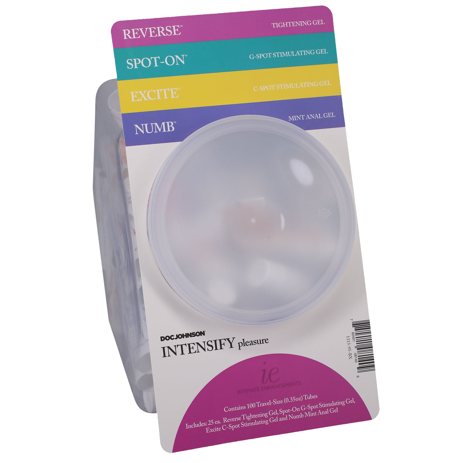 Intimate Enhancements - Intensify Pleasure -  Fishbowl Display - 100 Pieces -  0.35 Oz Tubes DJ1313-95-BX