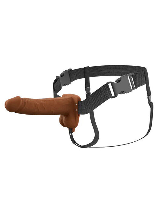 "Fantasy X-Tensions Elite 7 Vibrating Hollow Silicone Strap-on - Brown PD4171-29"