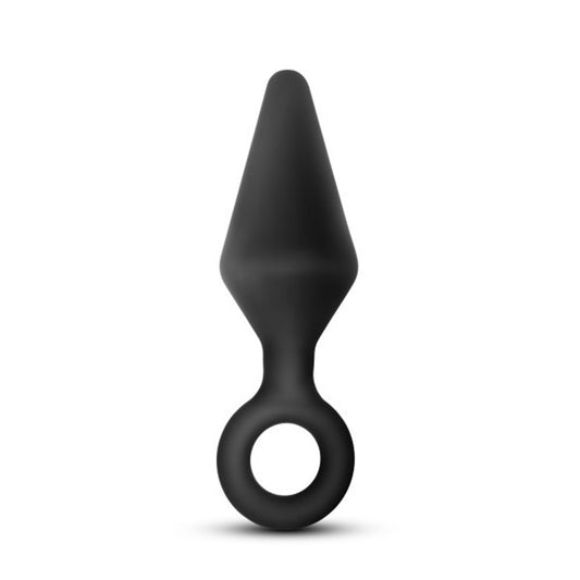 "Anal Adventures Platinum - Silicone Loop Plug -  Medium - Black BL-10885"