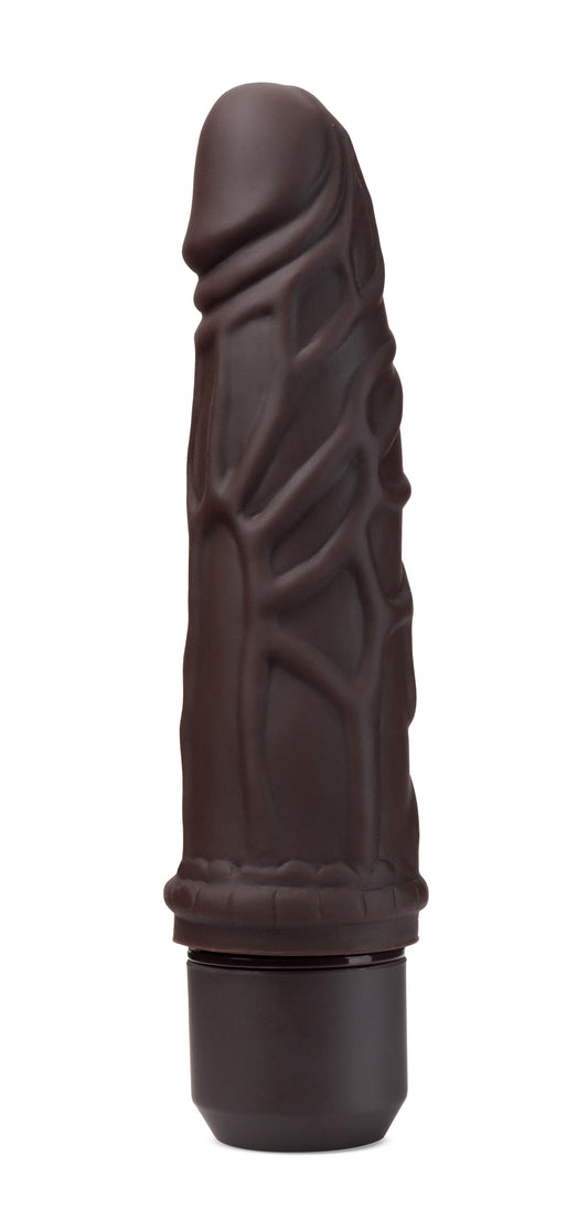 "Dr. Skin Silicone - Dr. Robert - 7 Inch Vibrating Dildo - Brown BL-12096"