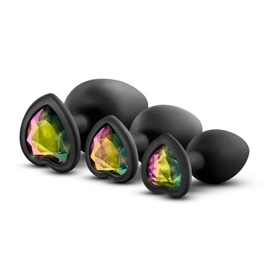 "Luxe - Bling Plugs Training Kit - Black with Rainbow Gems BL-395815"