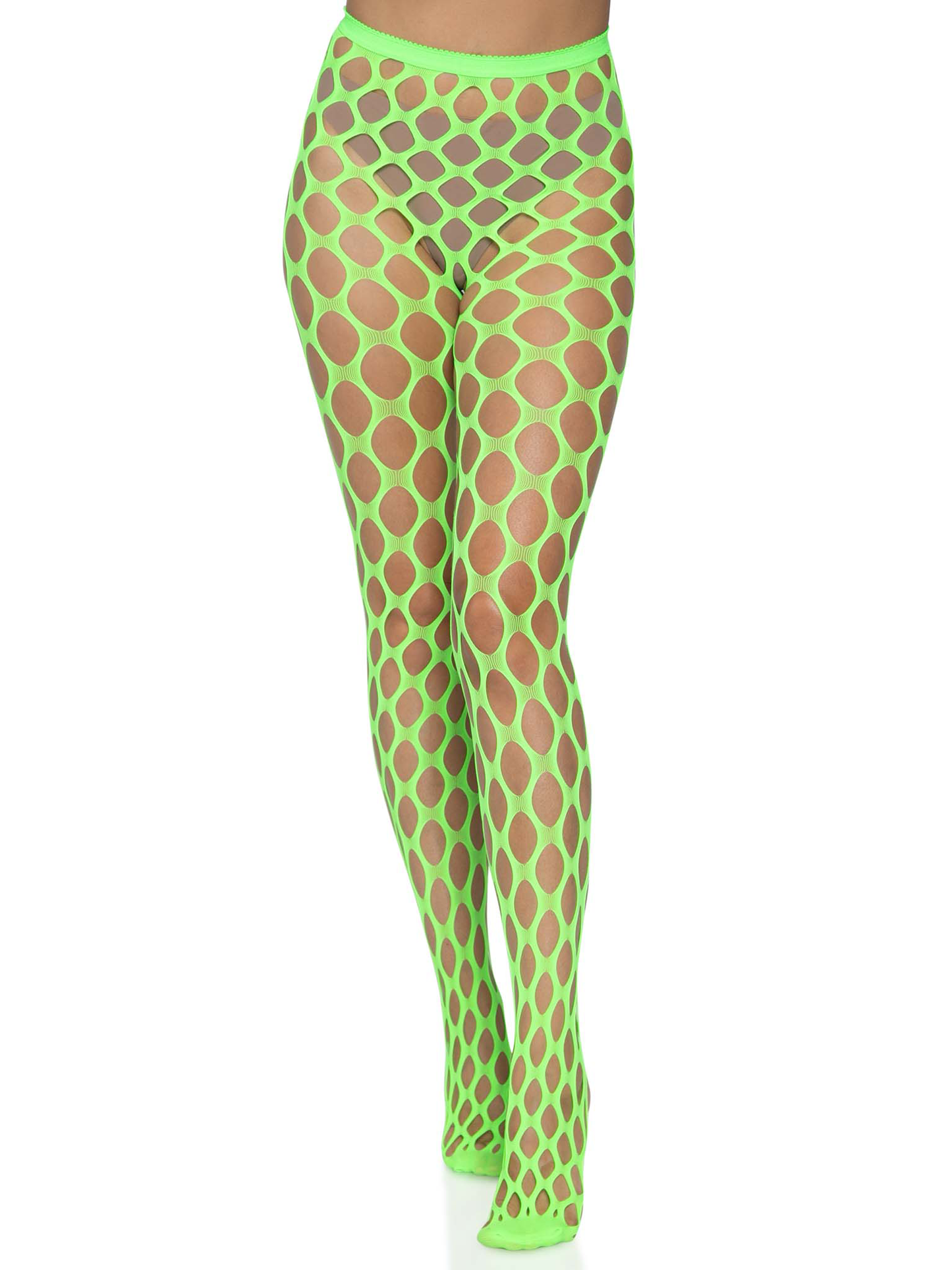 Jumbo Pothole Net Tights - Neon Green - One Size LA-9331NGRN